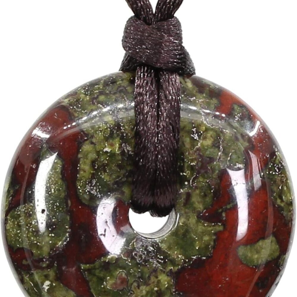 Semi Precious Gemstones 30mm Circle Coin Peace Donut Beads Adjustable Braided Ro